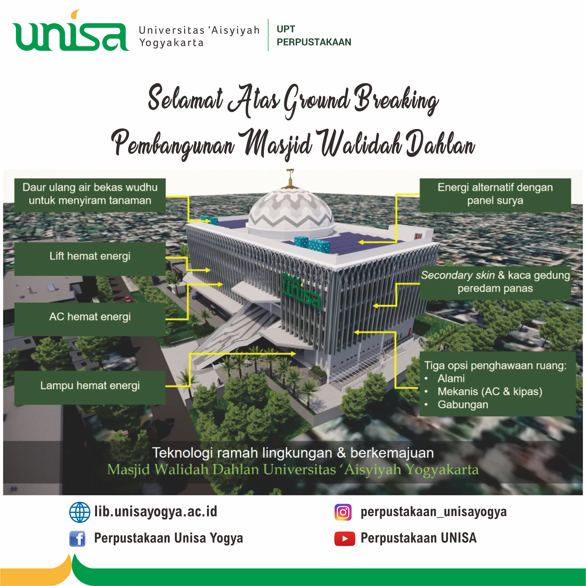 Selamat Atas Ground Breaking Pembangunan Masjid Walidah Dahlan UNISA Yogya