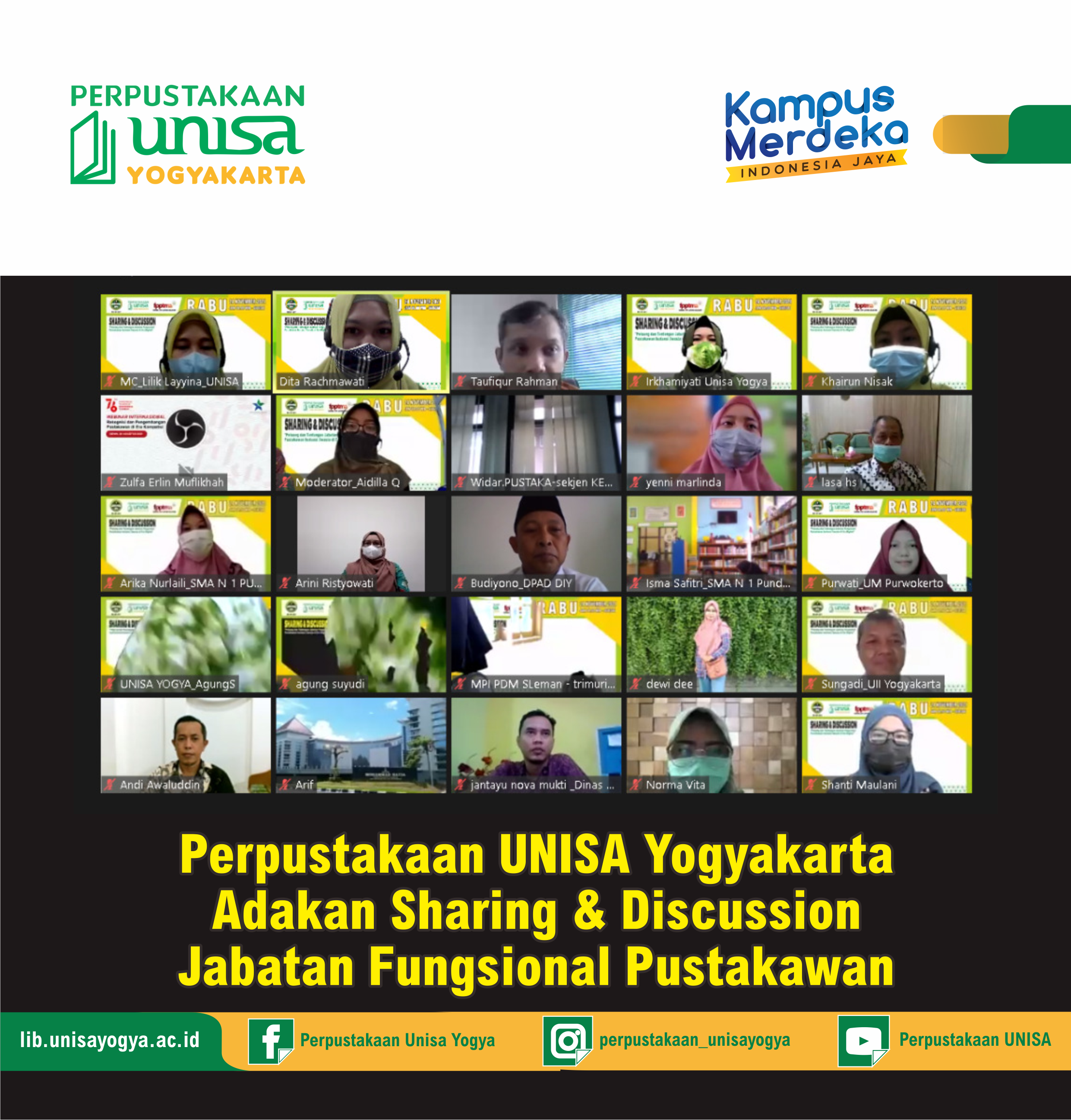 Perpustakaan UNISA Yogyakarta Adakan Sharing & Discussion Jabatan Fungsional Pustakawan