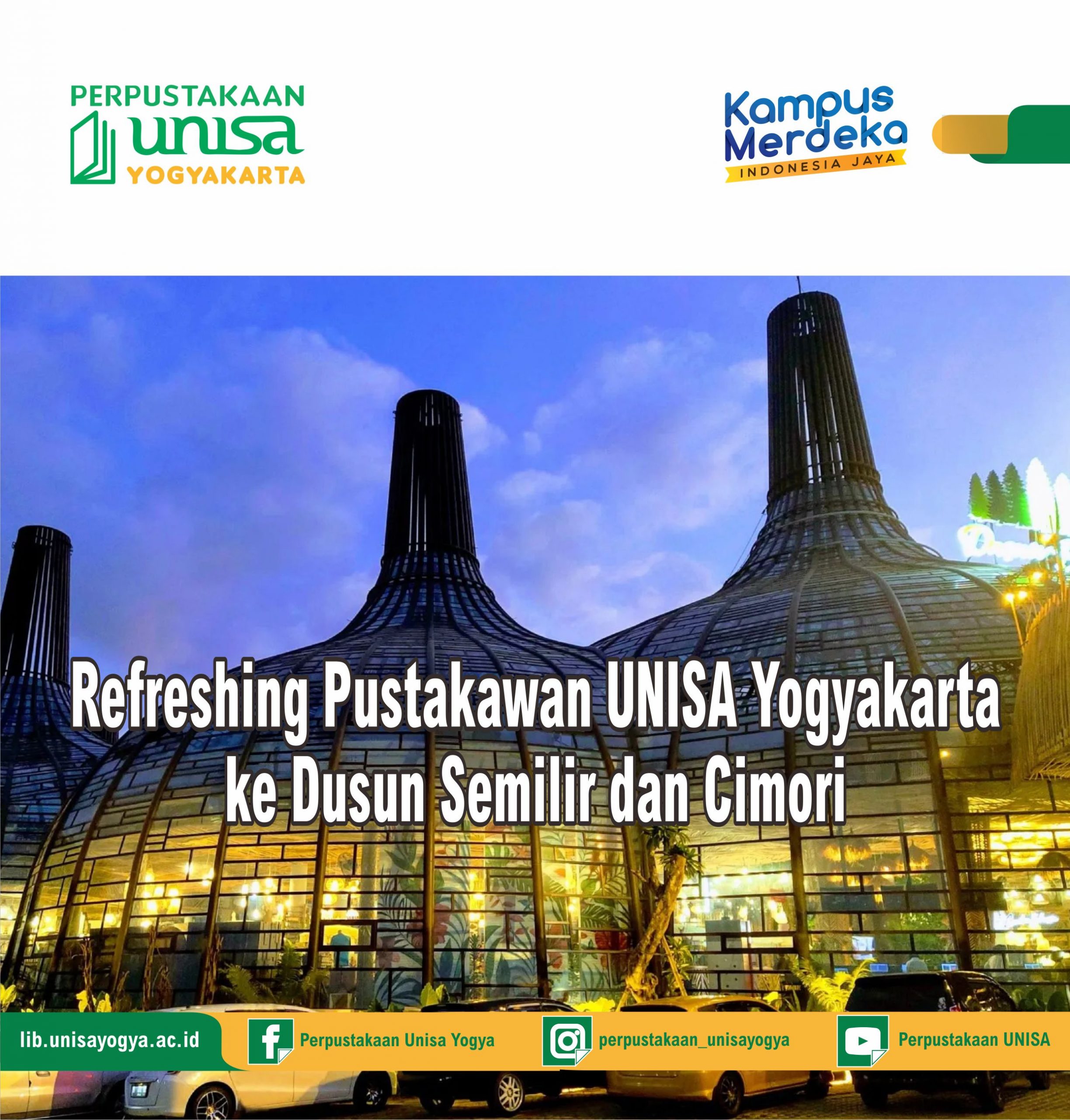 Refreshing Pustakawan UNISA Yogyakarta ke Dusun Semilir dan Cimori