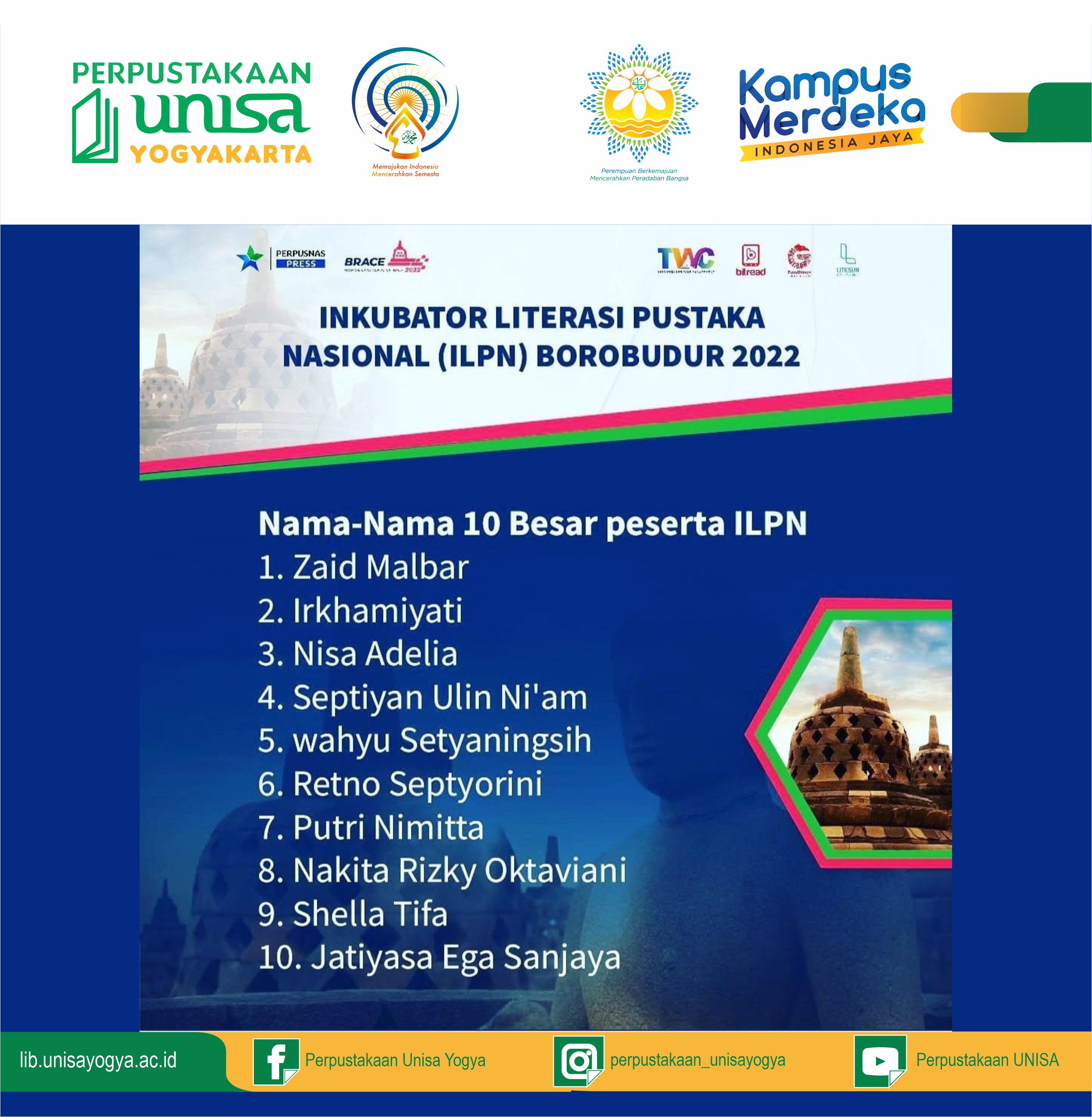 Pustakawan PTMA Masuk 10 Besar ILPN Borobudur 2022